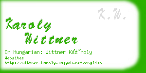 karoly wittner business card